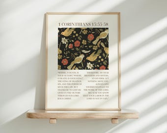 1 Corinthians Scripture Wall Art: Vintage Christian Decor (Digital Download