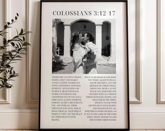 Gepersonaliseerde christelijke trouwfoto en schriftmuurkunst (digitale download)