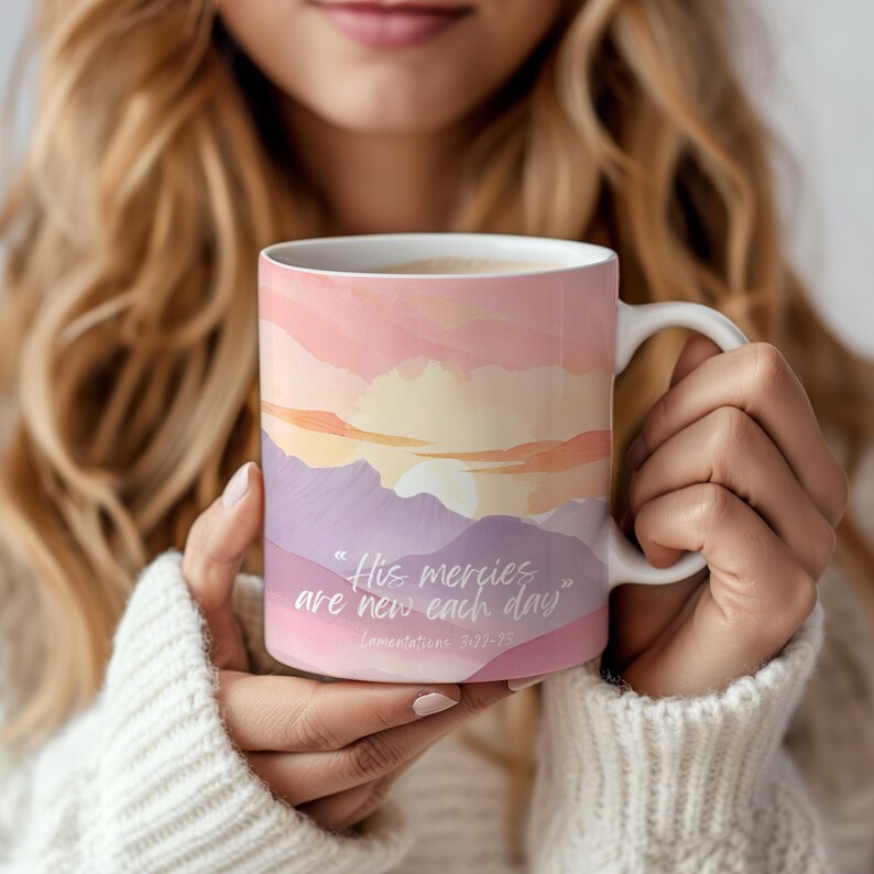 Christian Coffee Mug: Inspirational Bible Verse, Lamentations Scripture image 2
