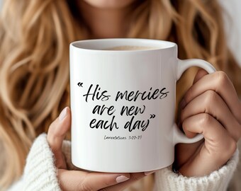 Bible Verse Coffee Mug, Lamentations Scripture, Christian Gift