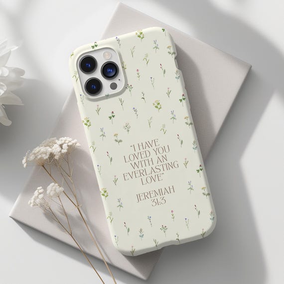 Christian Phone Case, Jeremiah 31:3, Bible Verse Phone Case, Scripture Phone Case, Christian Gifts, Bible Verse Case, Religious Phone Case