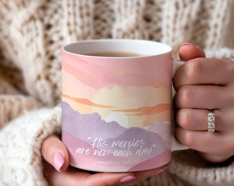 Christian Coffee Mug: Inspirational Bible Verse, Lamentations Scripture