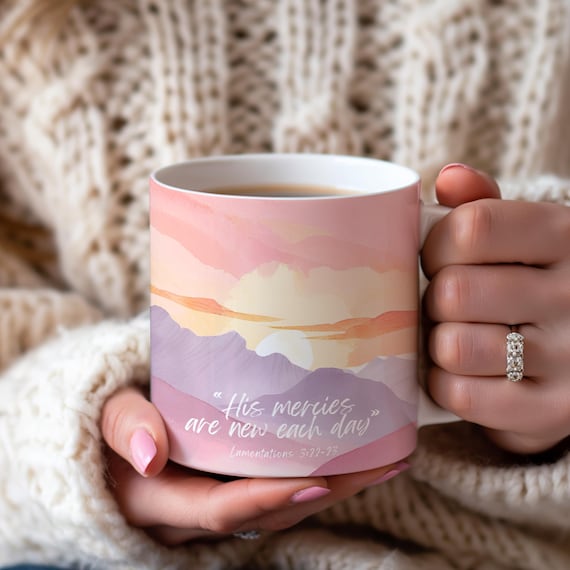 Christian Coffee Mug: Inspirational Bible Verse, Lamentations Scripture