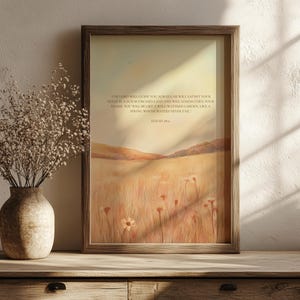 Christian Wall Art, Isaiah 58:11, Cottage Core Wall Art, Christian Home Decor, Digital Download, Vintage Christian Art, Bible Verse Wall Art
