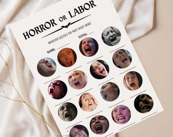 Horror- of bevallingsbabyshower-spel, griezelige Halloween-feestactiviteit (direct te downloaden)