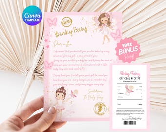 Modello di lettera e ricevuta per il ciuccio Binky Fairy (download digitale)