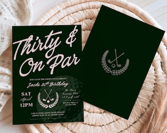 Golf Birthday Invitation | Thirty & On Par Template (Digital Download)