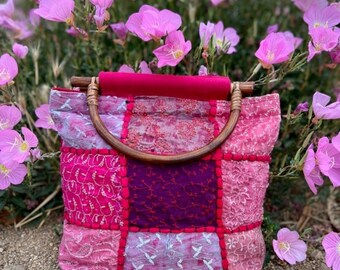Rosa Quilt Handtasche