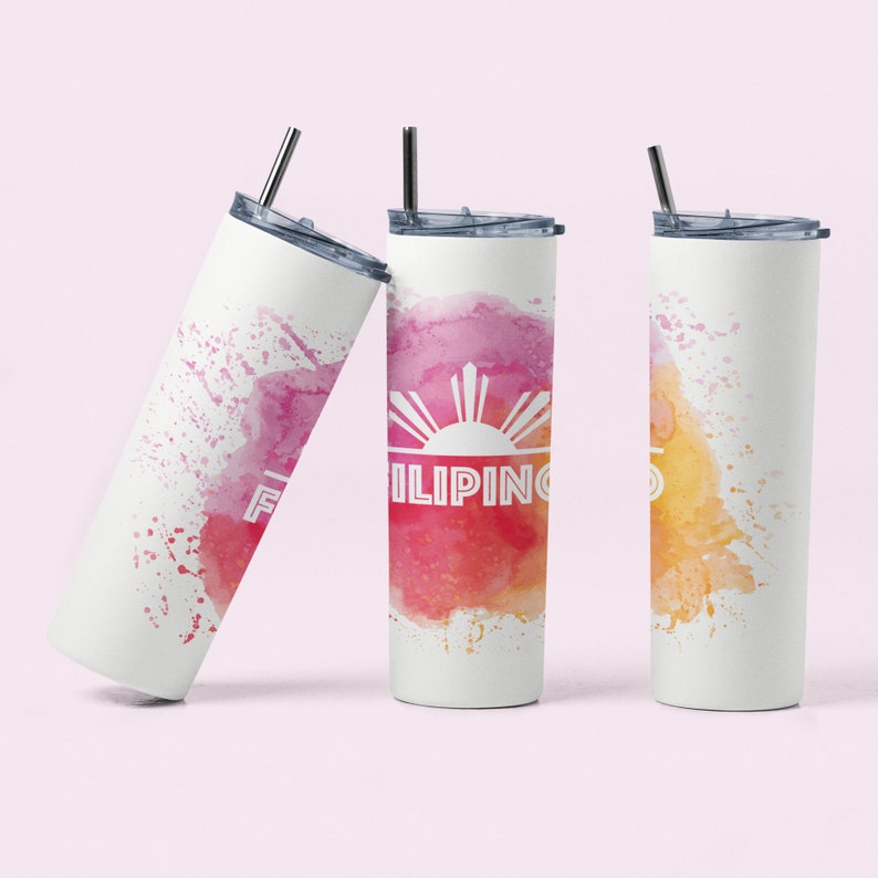 Filipino Tumbler Design, Philippines, Seamless, Watercolor, Luzon