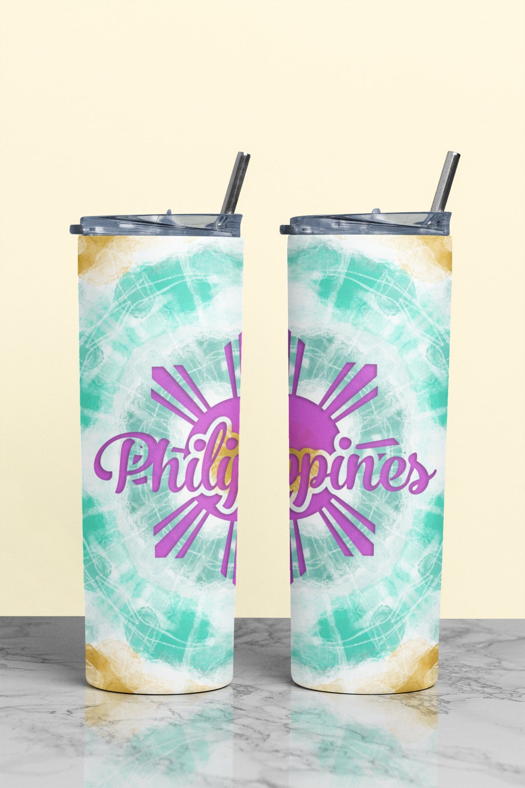 Philippines Tumbler Design, Filipino, Luzon, Seamless, Tie Dye