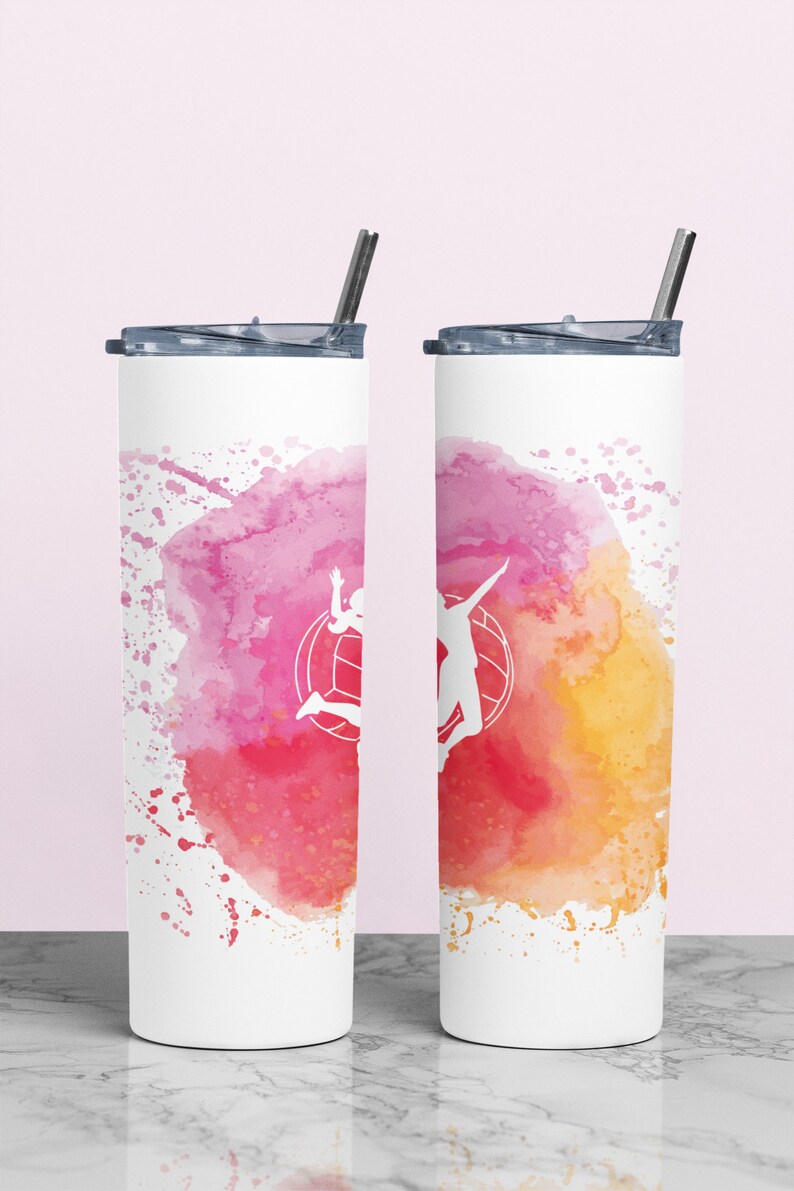 Volleyball Tumbler Design Volley Ball Seamless Watercolor Etsy