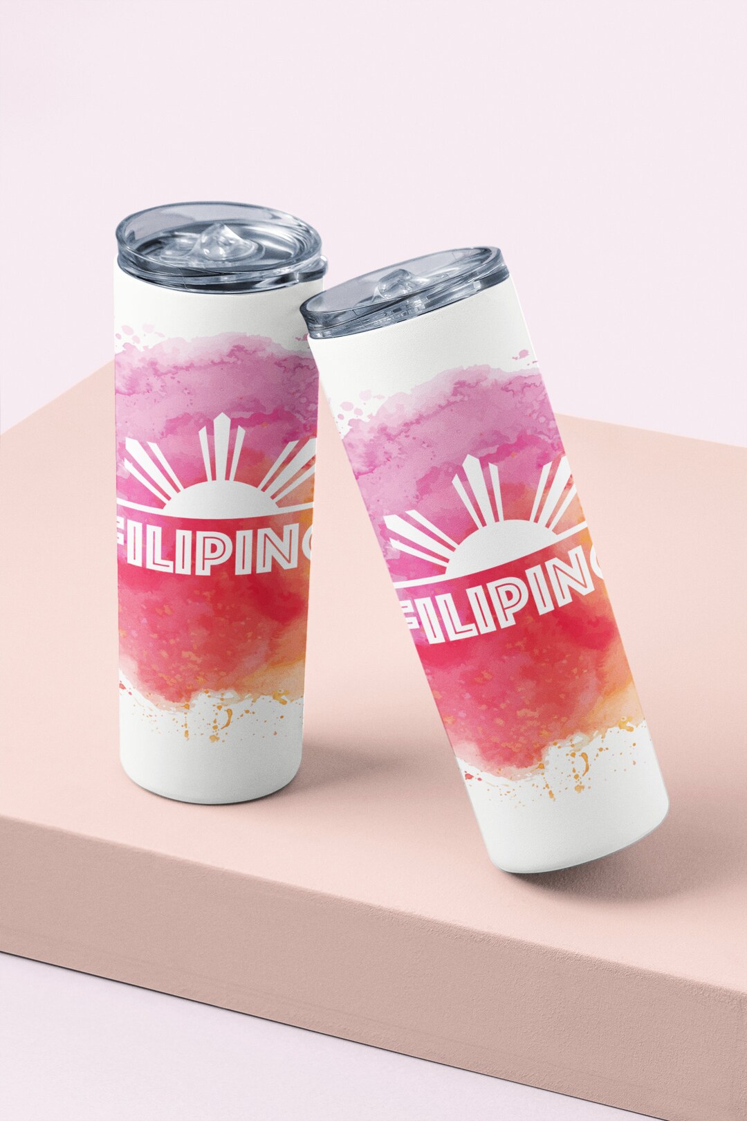 Filipino Tumbler Design, Philippines, Seamless, Watercolor, Luzon