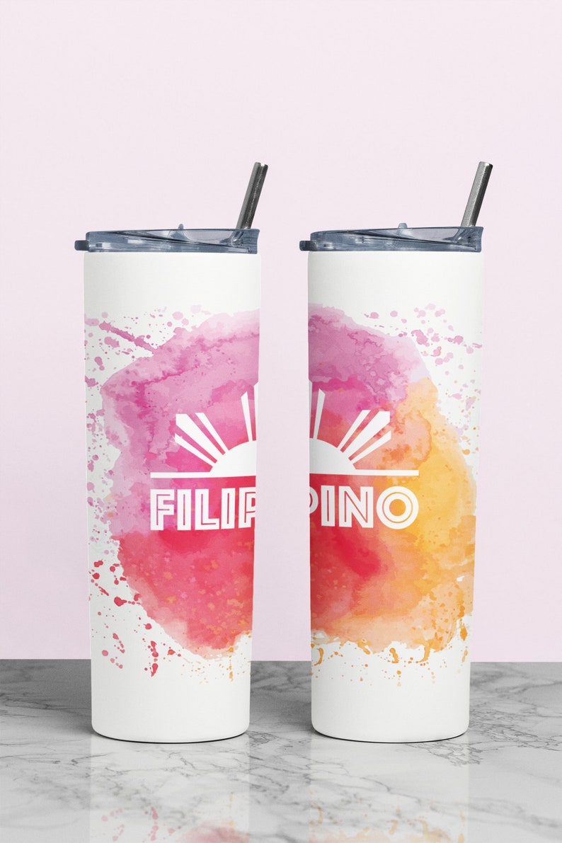 Filipino Tumbler Design, Philippines, Seamless, Watercolor, Luzon