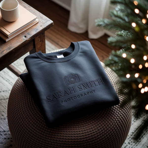 Geborduurde custom fotograaf trui gepersonaliseerde fotografie naam shirt fotograaf cadeau fotograaf logo sweater studiocadeaus