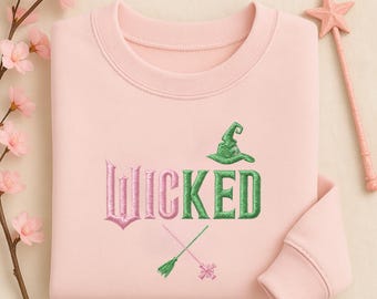 Felpa Wicked ricamata, felpa Aesthetic Changed For Good, maglietta del Mago di Oz, Changed For Good, maglietta Wicked Defy Gravity