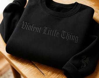 Fourth Wing Embroidered Sweatshirt: Dragon Sleeve, Book Lover Gift