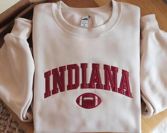 Besticktes Indiana Sweatshirt, Game Day Football Fan Merch