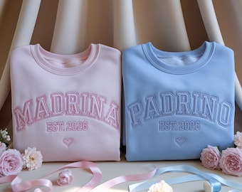Embroidered Personalized Godparent Proposal Sweatshirt, Custom Madrina Shirt, Godmama Shirt, Godfather Crewneck, Padrino Proposal Shirts