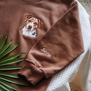 Sweat-shirt brodé chat personnalisé, chemise personnalisée pour animal de compagnie, sweat à capuche brodé personnalisé pour animal de compagnie, sweat-shirt personnalisé avec nom et visage d'animal de compagnie