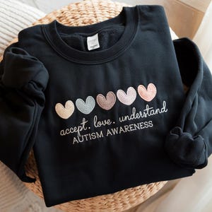Embroidered Autism Awareness Shirt: Accept, Love, Understand