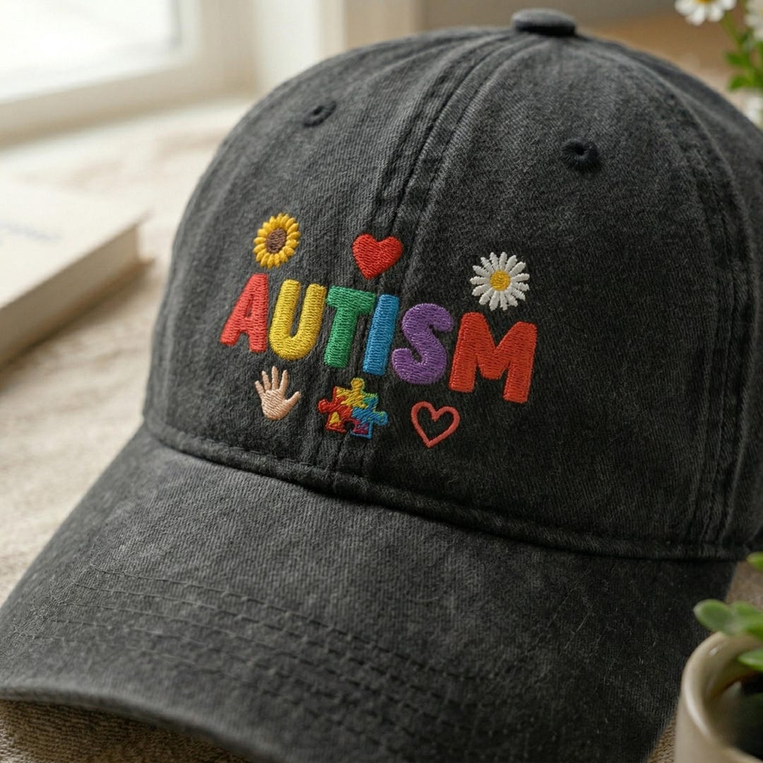 Embroidered Washed Cotton Cap: Autism Awareness Design - Etsy