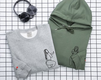 Bluza z haftowanym zdjęciem, spersonalizowana bluza z kapturem „Pikantna dziewczyna”
