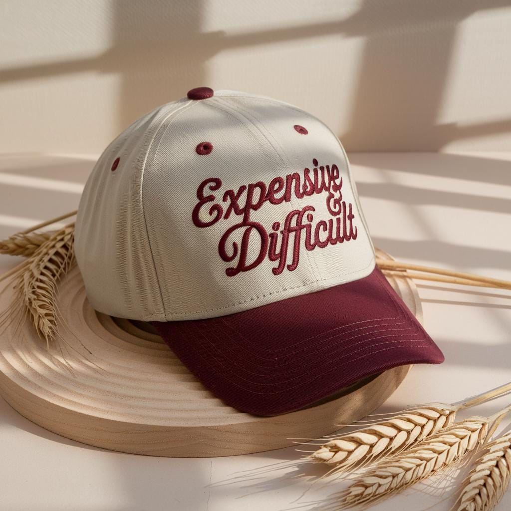 Embroidered Expensive & Difficult Trucker Hat, two-tone hat, Trendy Trucker hat, Funny Women Trucker Cap, Sarcastic Wife Washed Cap