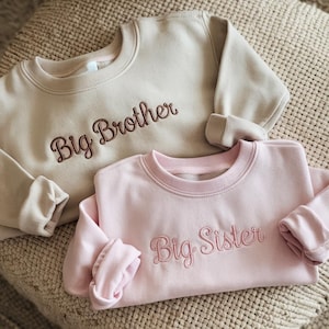 Embroidered Big Brother Youth Sweatshirt, Natural Toddler Sweatshirt, Pregnancy Announcement, Big Bro, Coming Soon Neautral Sweatshirt