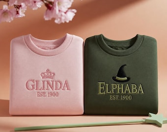 Sudadera bordada de Wicked, camiseta Defying Gravity, sudadera bordada de Elphaba Glinda, regalo para fans de la película musical Wicked