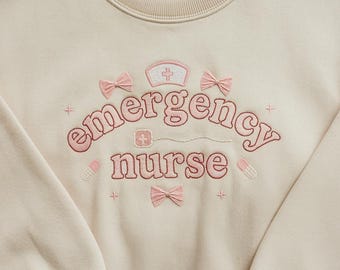 Embroidered Coquette Emergency Nurse Shirt
