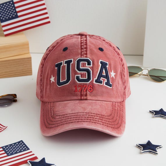 Lot de 12 casquettes de baseball du 4 juillet - Drapeau américain