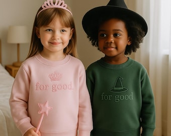 Embroidered For Good Wicked Youth Toddler Sweatshirt, Changed For Good Sweatshirt, Wizard Of Oz Tee, Changed For Good, Wicked Defy Gravity