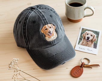 Custom EMBROIDERED Pet Hat Using Pet Photo Personalized Dog Hat Custom Cat Hat Custom Pet Cap Dog Hat Custom Dog Baseball Cap Dog Mom Hat