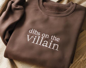 Embrodiered Dark Romance Shirt For Fantasy Readers, Villain Era Tee With Enemies To Lovers Aesthetic, Book Club Sweatshirt