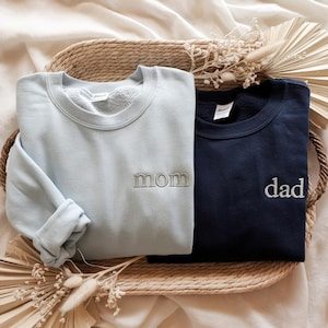 Embroidered Mama Dad Shirt, Mom Shirt, New Mom, New Dad, T-Shirt, Mommy Birthday Gift, Mother&#39;s Day Gift for Mom, Dad Gift