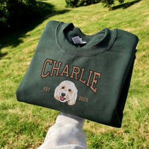 Aangepaste hond geborduurd sweatshirt, aangepast huisdier shirt, aangepaste geborduurde hoodie huisdier, gepersonaliseerd gezicht huisdier en sweatshirt koosnaampje