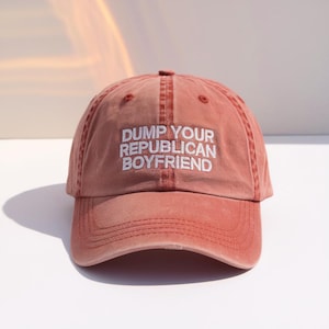 „Schluss mit deinem republikanischen Freund“-bestickte, gewaschene Kappe, Geschenk für den Freund