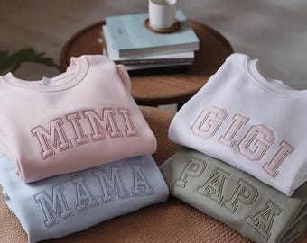 Embroidered Grandma Shirt, Gigi Shirt, Gift for Grandma, Nana Shirt, New Grandma Gift, Embroidered Grandma, College Block, Gift For Family