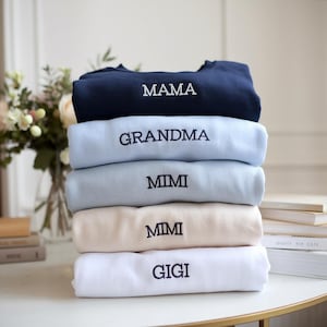 Embroidered Grandma Shirt, Gigi Shirt, Gift for Grandma, Nana Shirt, New Grandma Gift, Embroidered Grandma, College Block, Gift For Family