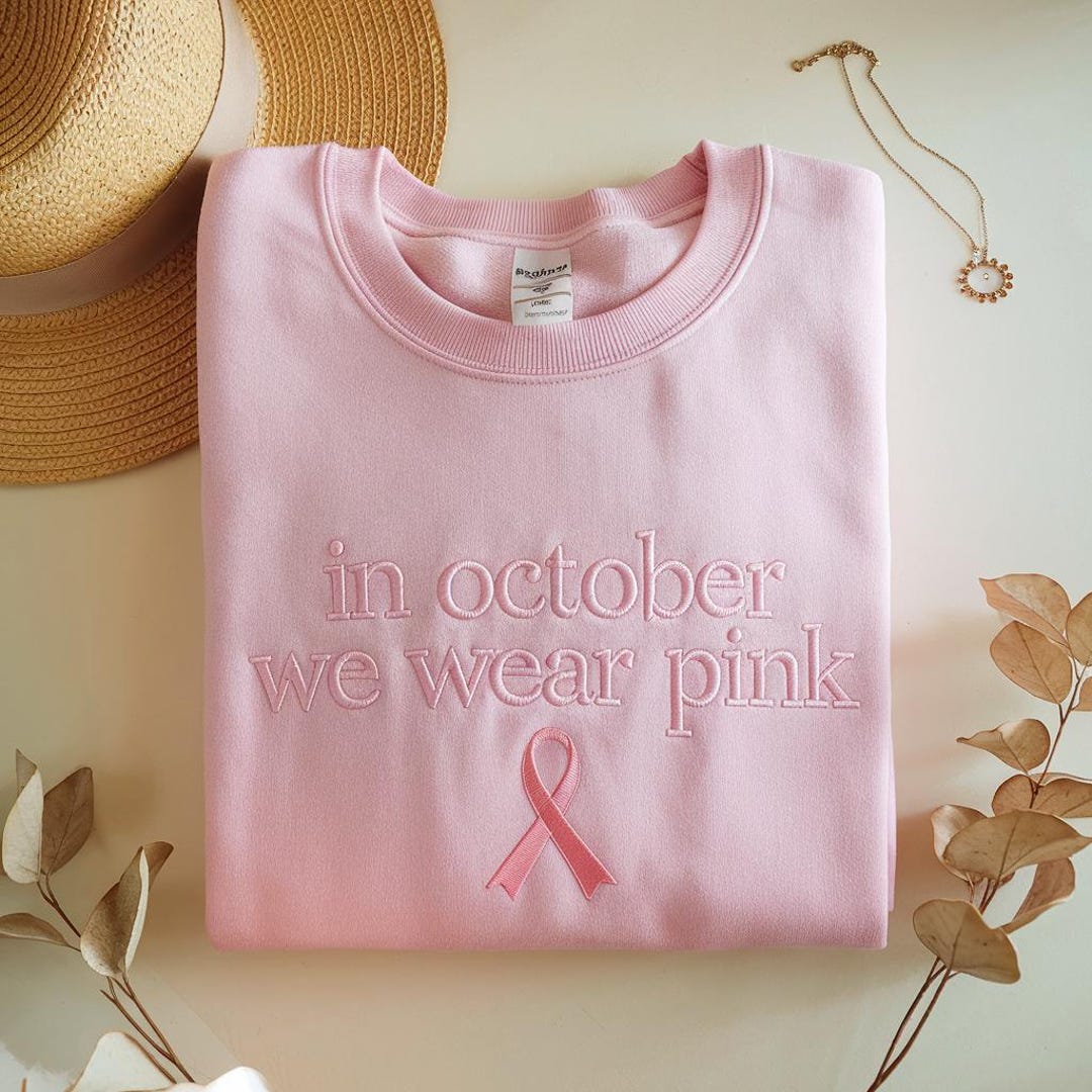 Embroidered in October We Wear Pink Oncology Nurse Shirt, Nurse Tee ...