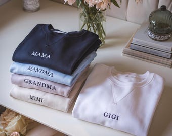 Embroidered Grandma Shirt, Gigi, Nana, College Block, Gift for Family