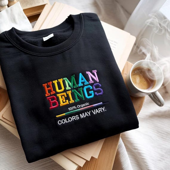 Embroidered Human Beings 100% Organic Colors May Vary Shirt  display picture 1