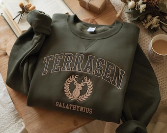 Gesticktes Terrasen Sweatshirt, Terrasen Pullover, Throne of Glass Pullover, Shirt für den Rhysand Fan, ACOTAR Merch