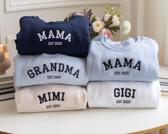 Personalisiertes Mama Sweatshirt, Kindernamen auf dem Ärmel, Muttertagsgeschenk