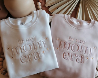 Embroidered "In My Mom Era" Crewneck | Trendy Mom Sweatshirt