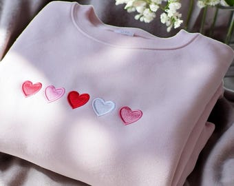 Felpa con cuore ricamato di San Valentino, graziose felpe di San Valentino, felpe di San Valentino, maglietta vintage di San Valentino, felpa con cappuccio di San Valentino