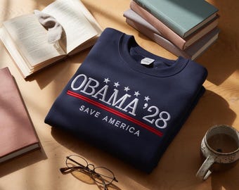 Embroidered Obama 2028 Shirt, Funny Political Tee