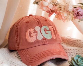 Embroidered Gigi Baseball Cap, Custom Mama Hat, Personalized Gift