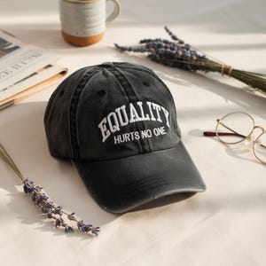Equality Hurts No One Cap Embroidered, LGBTQ Cap, Equal Rights Baseball Hat, Human Rights Hat, Black History Month, Social Justice