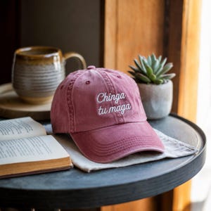 Embroidered Chinga Tu MAGA Hat, Anti-Hate Washed Cotton Dad Hat